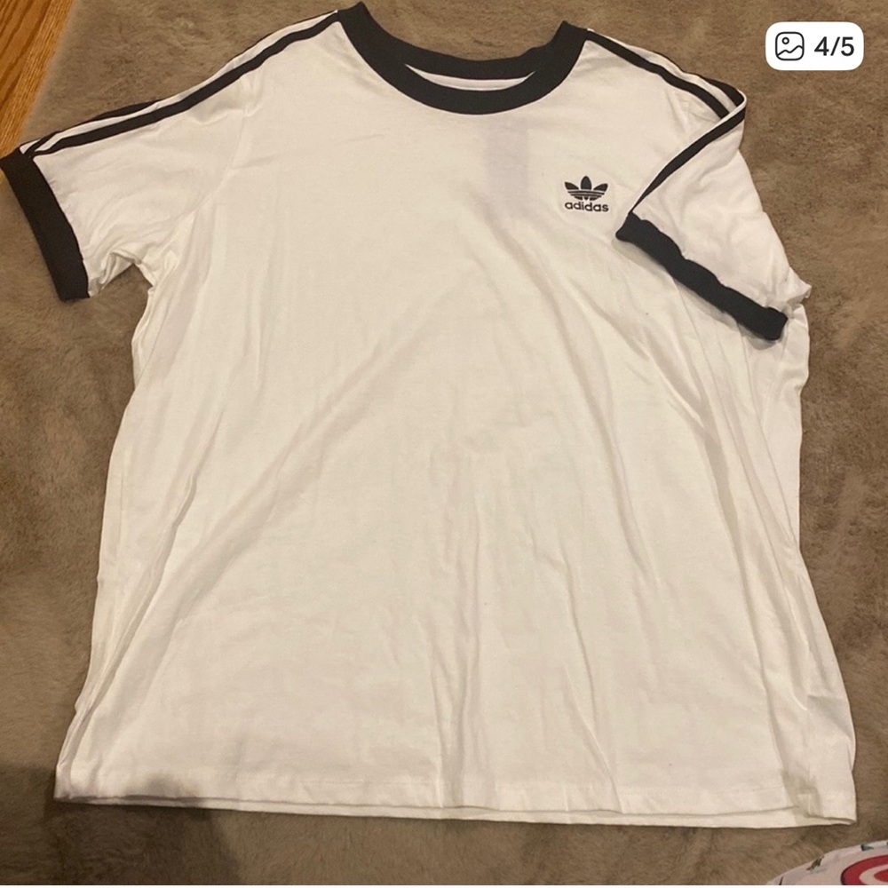 Brand New Adidas White and Black Logo Shirt
